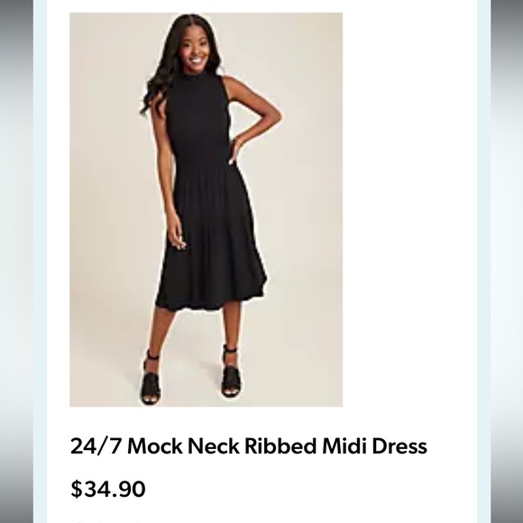 Maurice’s 24/7 Mock Neck Ribbed Midi Dress - Picture 9 of 11